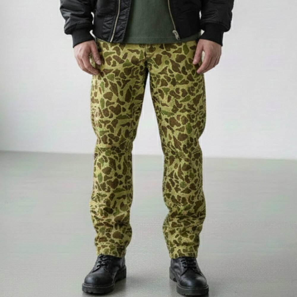 VTG 80's Camouflage Military Army Frogskin Duck Hunter Skater Pants XL 38x27